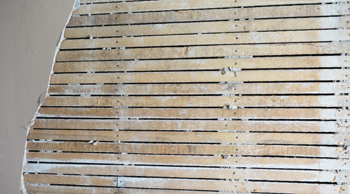 Lath and plaster wall
